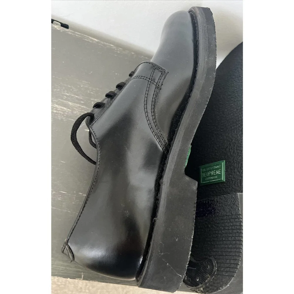Herman Bootmakers Black Work Shoes Lace Up Neoprene Cushion MENS Size 8D EUC - Picture 9 of 12
